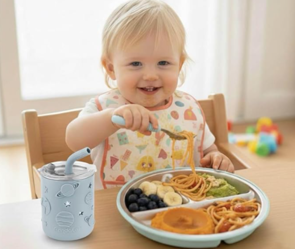 Home 6 in 1 baby feeding set for self feeding
